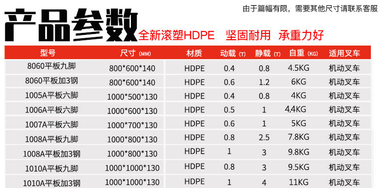 九脚型平板塑料托盘