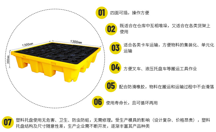 四桶防渗漏塑料托盘